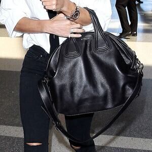 Givenchy Nightingale Two Way Shoulder Bag Black Leather Crossbody Strap